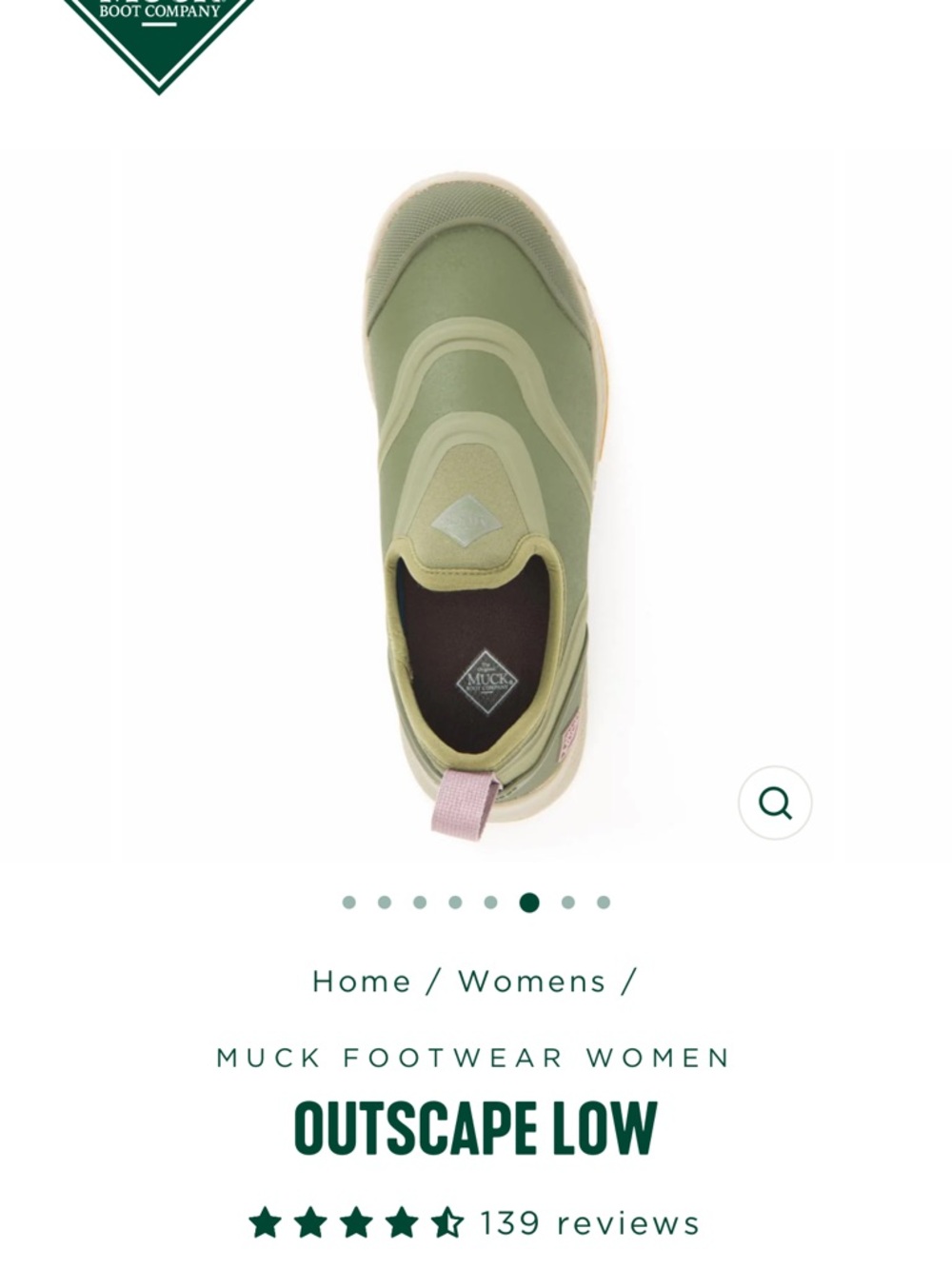 Muck Footwear Outscape Low Slip-On Mule in Olive Green